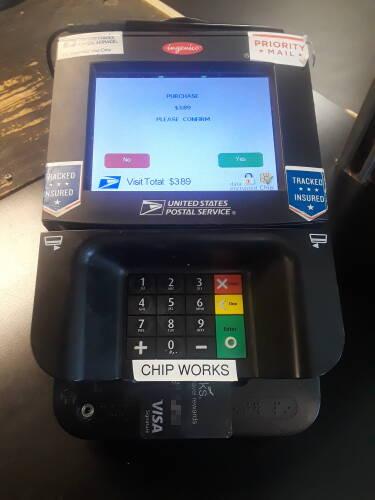 Also not a digital signature: POS terminal at the U.S. Post Office.