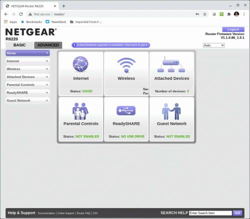 Upgrading a Netgear router.