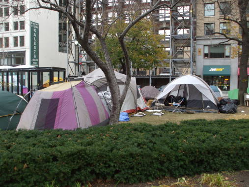 Occupy Detroit protesters in November, 2011.