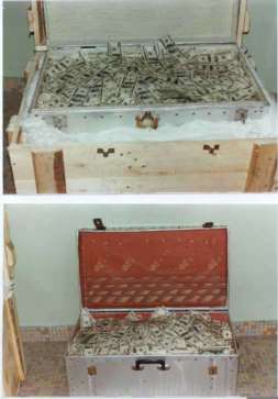 A trunk full of U.S. currency from some Nigerian scam.