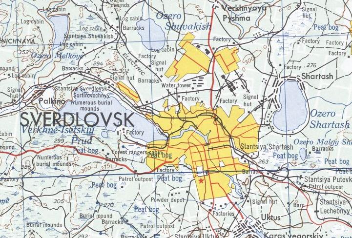 Map of Sverdlovsk.