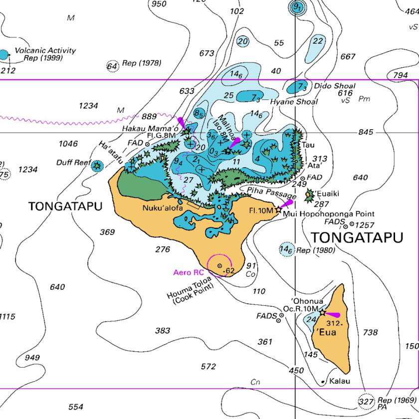 NZ chart #82 of Tonga, cropped.