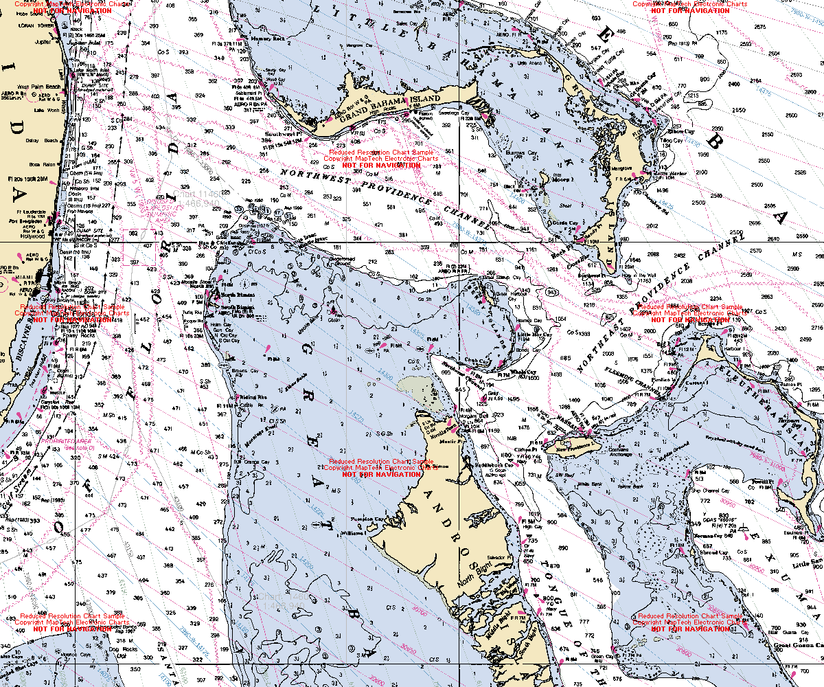 Maritime navigation chart of the Florida Strait, cropped.