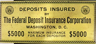 FDIC: Federal Deposit Insurance Corporation sign from a bank, from https://commons.wikimedia.org/wiki/File:FDIC_5000_sign_by_Matthew_Bisanz.JPG.