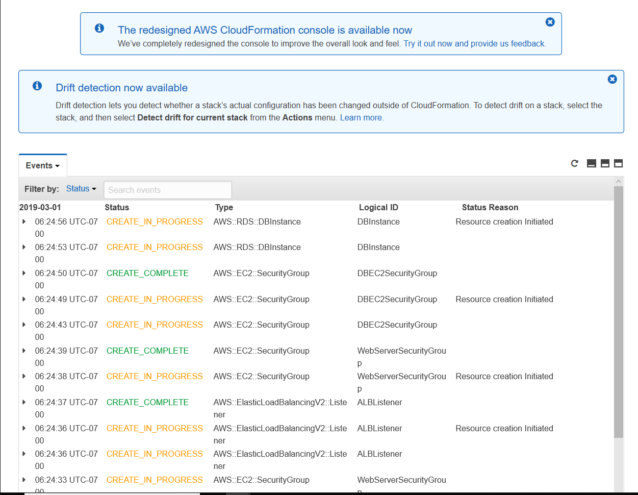 AWS dashboard view of SDN (or software-defined networking) orchestration