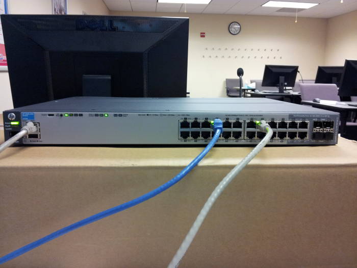 HP 2920-24G SDN capable switch, full front view.