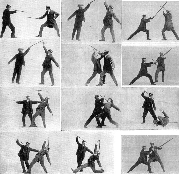 Various Crom-Fu stick fighting techniques.