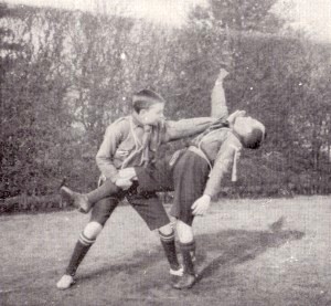 Boy Scouts fighting with Crom-Fu techniques.