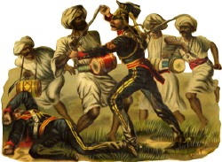 English fighters use mixed martial arts against hapless natives.