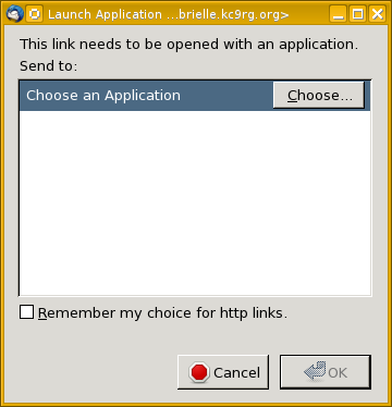 Thunderbird's application chooser.