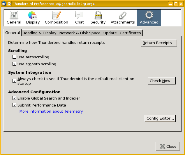 mozilla thunderbird default browser