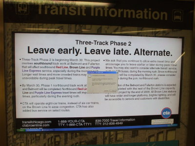 Epic fail: Chicago Transit Authority (The El) crash dump screen.