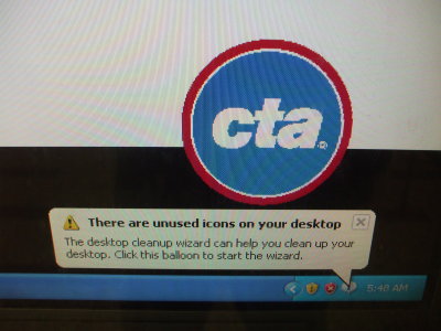 Epic fail: Chicago Transit Authority (The El) crash dump screen.