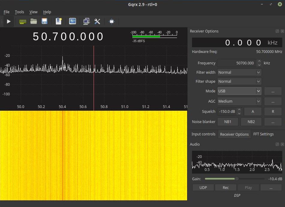 6-meter band spectrum received by SDR