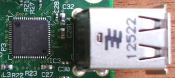 IC3 is the LAN9512 USB/Ethernet controller on a Raspberry Pi small Linux system.