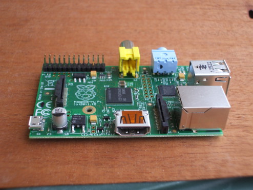 Raspberry Pi Linux single-board computer.