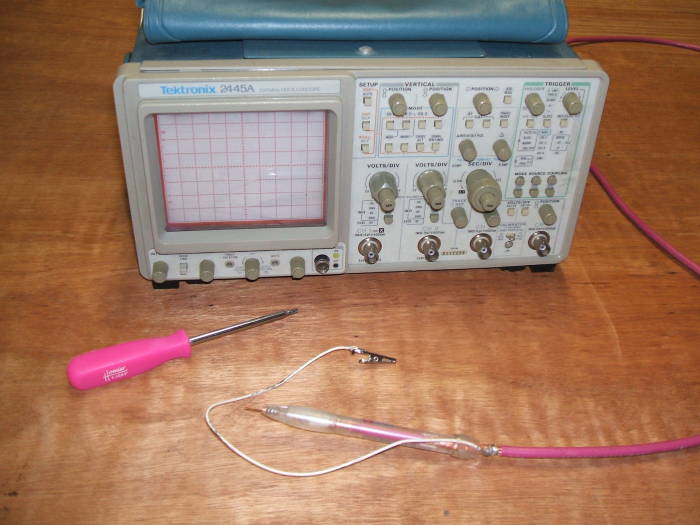 Homemade oscilloscope probes ready for use.