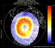 Aurora borealis, the auroral circle around the magnetic north pole.