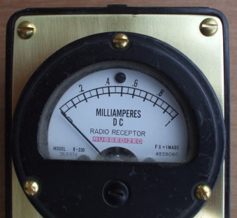 RF QRP power meter, milliampere DC dial