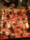SMK 40m QRP CW amateur radio transceiver.  Circuit board holding many SMT (surface-mount technology) components.