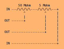 Circuit diagram of a two-rheostat control.