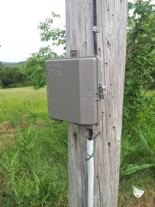DSL network interface at the pole.