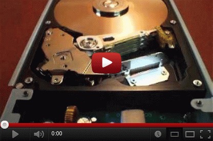 iOmega external disk, broken and exhibiting the 'click of death', video clip.