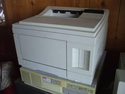 An older and more power-hunger HP LaserJet printer.