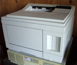 HP4 LaserJet printer for producing printed circuit board etching patterns.
