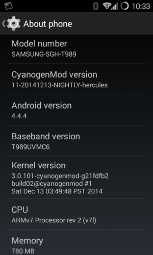 This phone identifies itself as a T-Mobile SGH-T989 running Android 4.4.4.