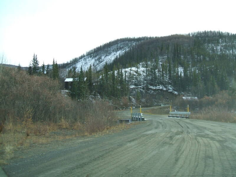 Livengood, Alaska, just off the Elliott Highway.  A small ghost town, but not quite.