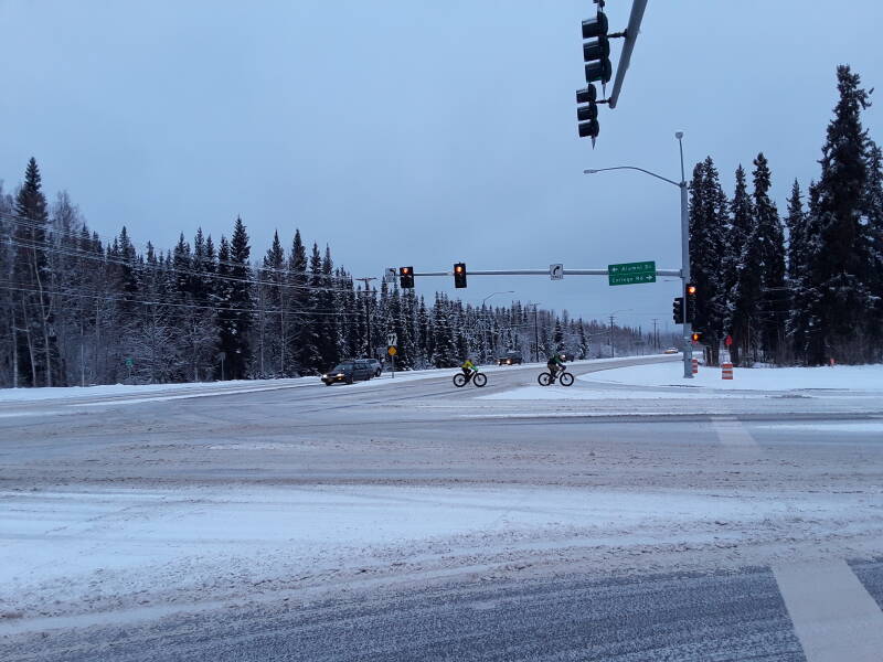 Intersection of College Road and University Ave College, Alaska.