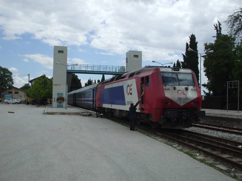 Locomotive used on IC 54, the Aristotelis, running from Athens to Thessaloniki, photographed at Kalambaka.