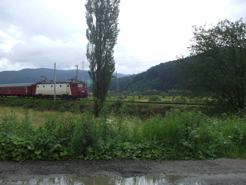 Local train in northern Romania.