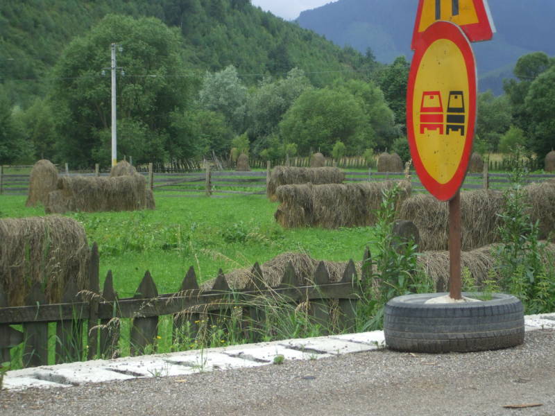Haystacks in northern Romania.
