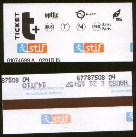 Paris Métro and RER tickets.