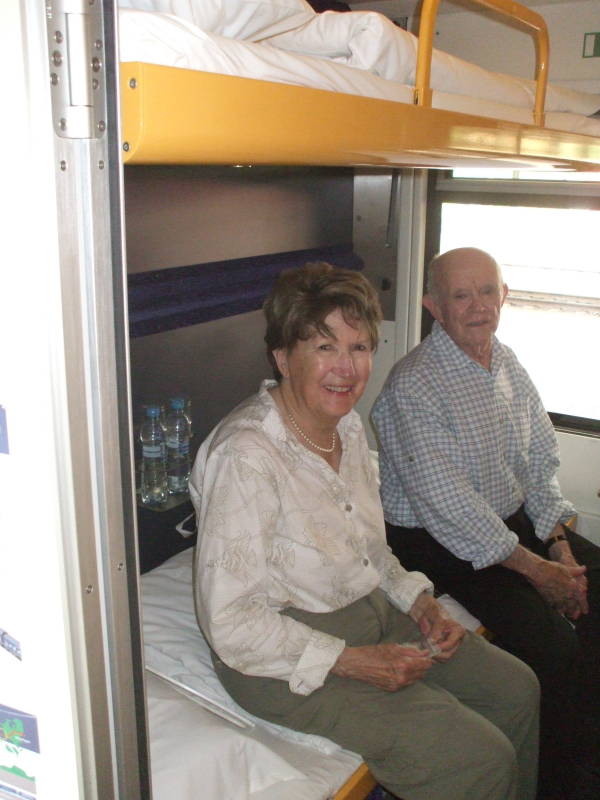 Deluxe Sleeper compartment on board the City Night Line train from Prague to Köln or Cologne and Amsterdam.