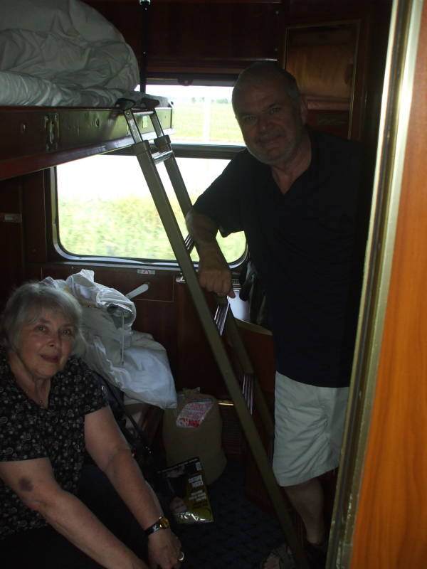 Sleeper compartment on the EuroCity train.