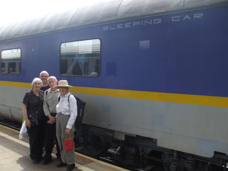 Sleeping car, arrival at Budapest.