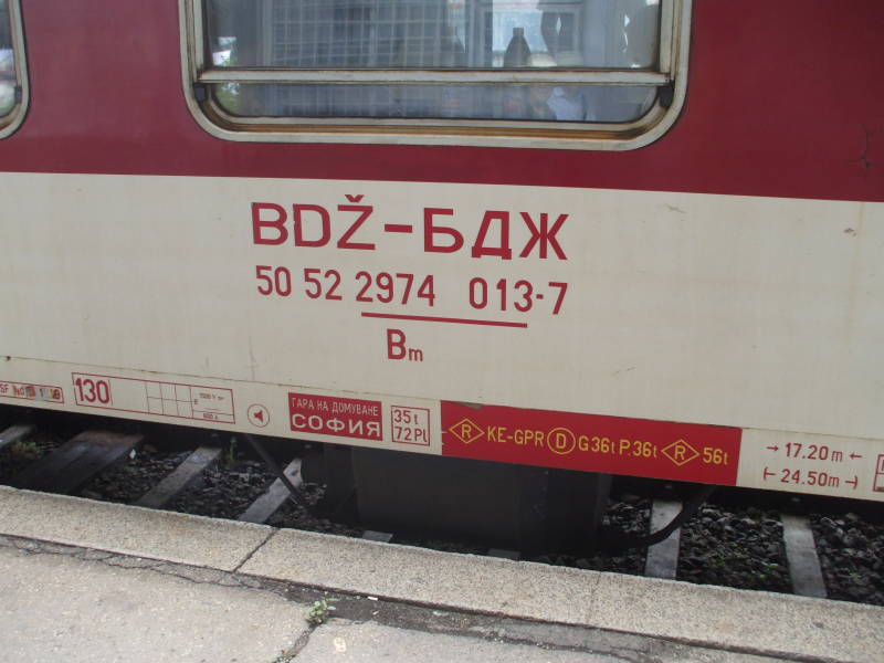 Bulgarian passenger train car.