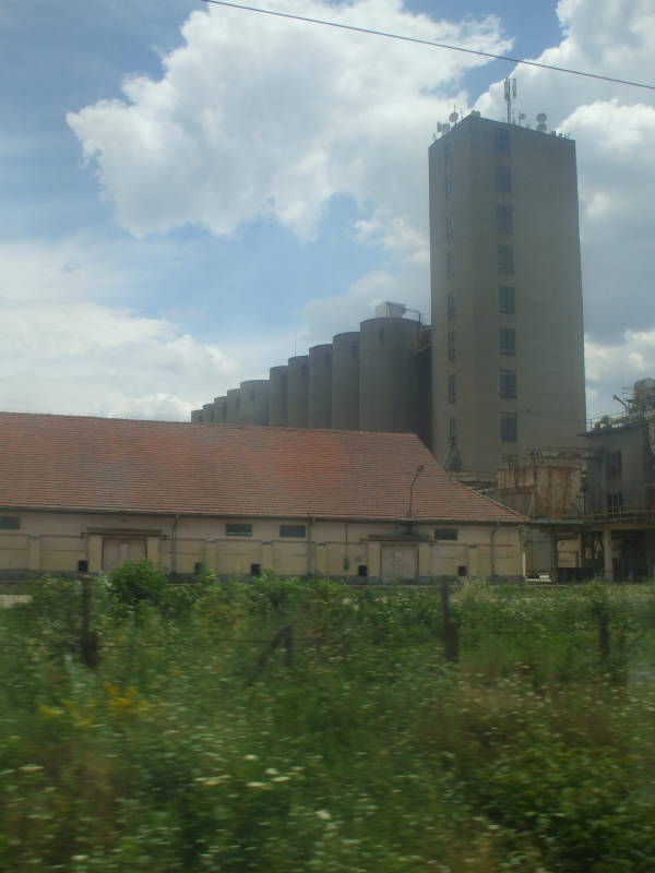 Grain elevators in Bulgaria.