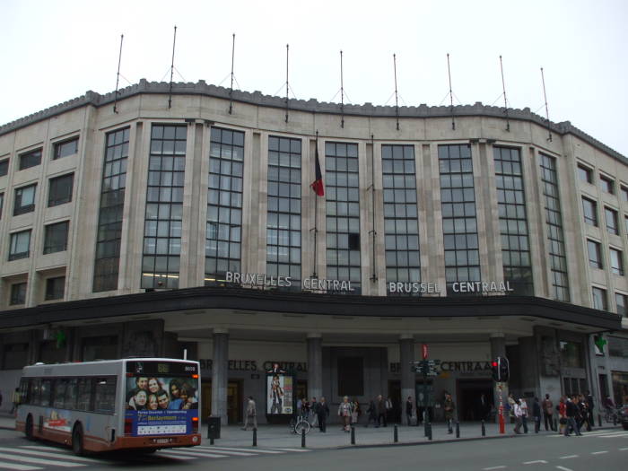 Gare Central, some rather ugly Art Nouveau architecture by Victor Horta in Brussels.