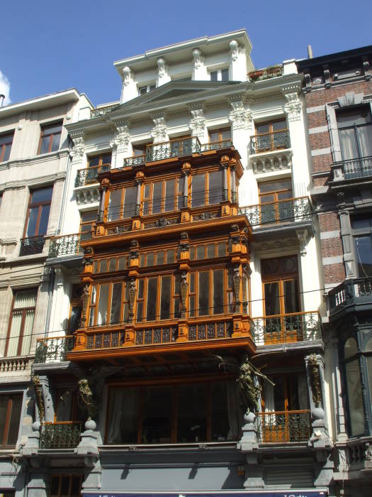 Art Nouveau architecture along the rue Royale in Brussels.