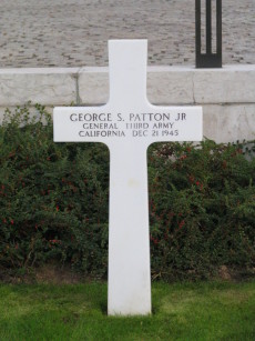 Patton's grave at the American Cemetery in Luxembourg.