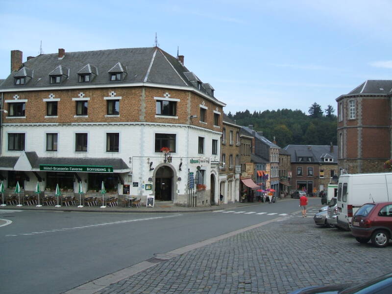 Hotel at the center of Saint-Hubert, in the Ardennes Forest in Belgium.