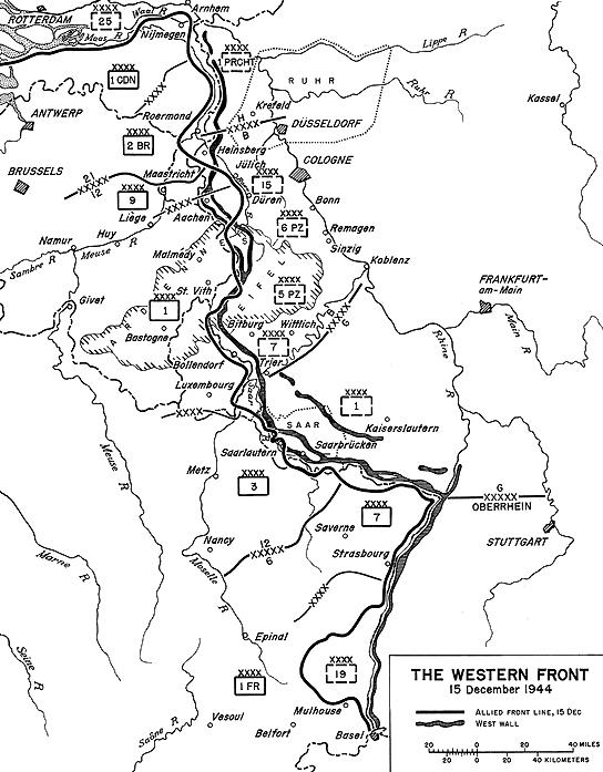 The Western Front through the Ardennes, 15 December 1944