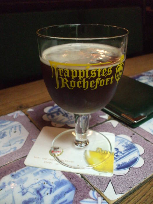 Trappistes Rochefort Trappist beer at Au Bon Vieux Temps in Brussels.