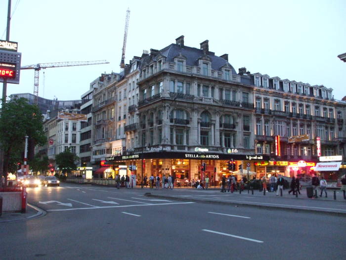 Cafes next to the Bourse in Brussels.