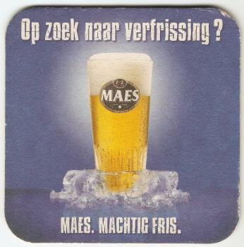 Maes Belgian beer coaster, the Flemish side.