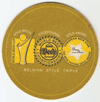 Tripel Karmeliet Belgian beer coaster.